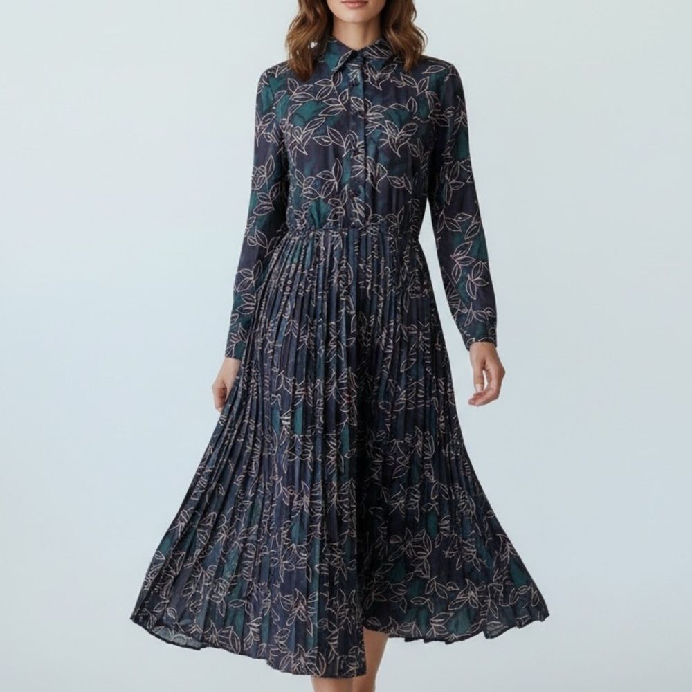 NWT The Korner Floral Front Button Collar Neck Maxi Dress in Size Small